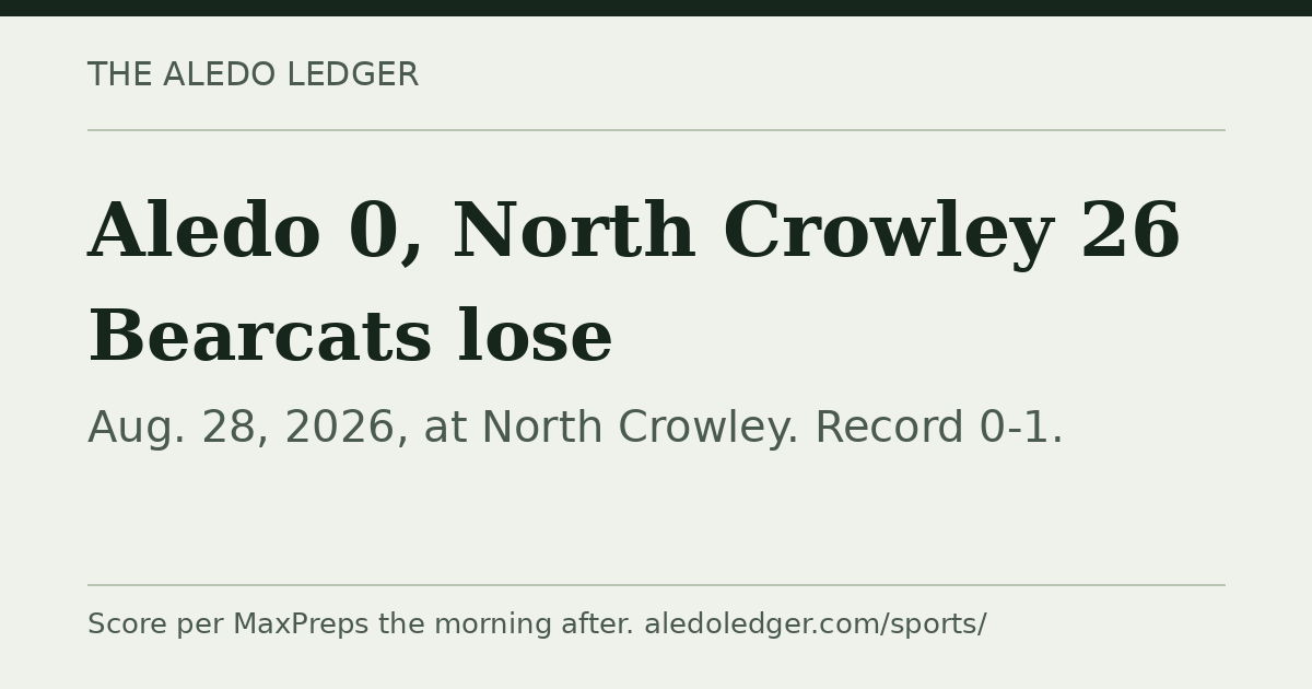 Aledo vs North Crowley score: Bearcats lose 0-26