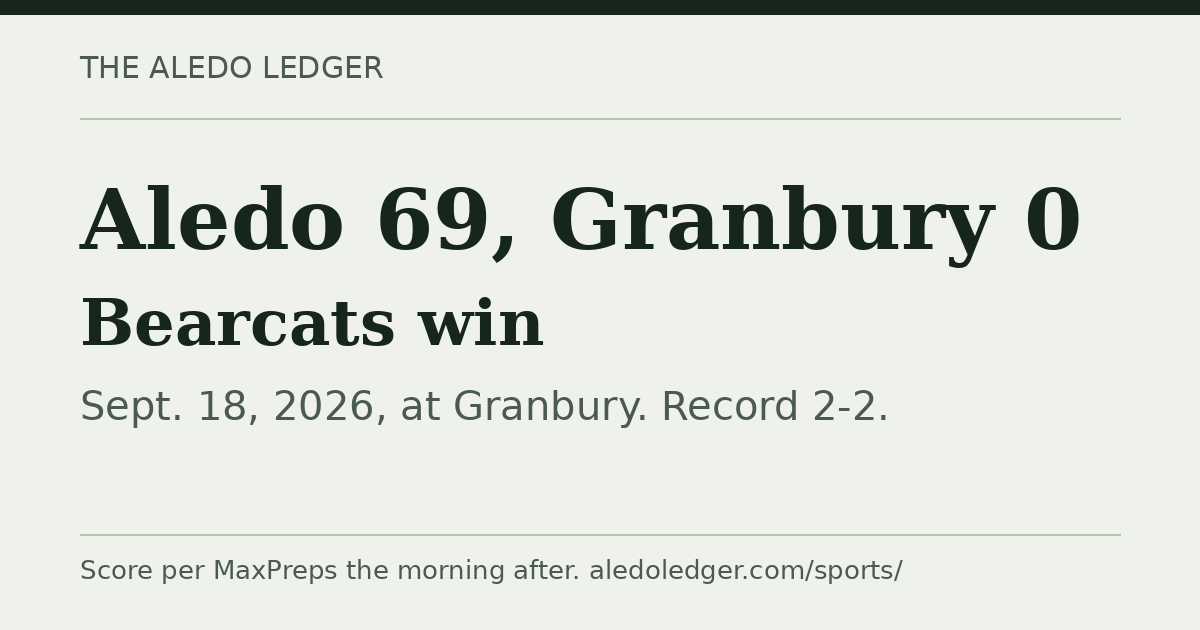 Aledo vs Granbury score: Bearcats win 69-0