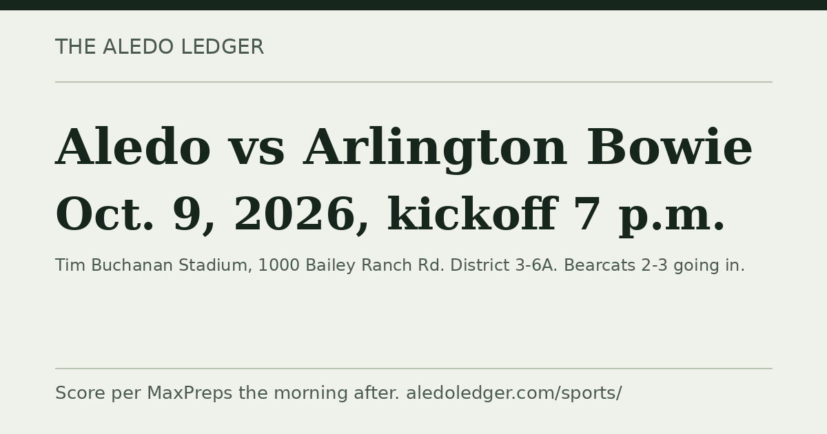 Aledo vs Arlington Bowie score: Bearcats win 45-7